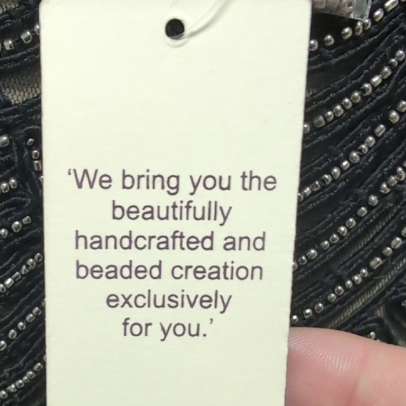 Amita Naithani Black and Gold Hand Beaded 3/4 Sleeve Blouse - Picture 2 of 5